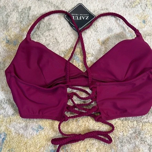 ⭐️NWT,Zaful,Bikini Top, Adjustable, Threaded Back, Super Stretchy Straps, Padded - Picture 6 of 7